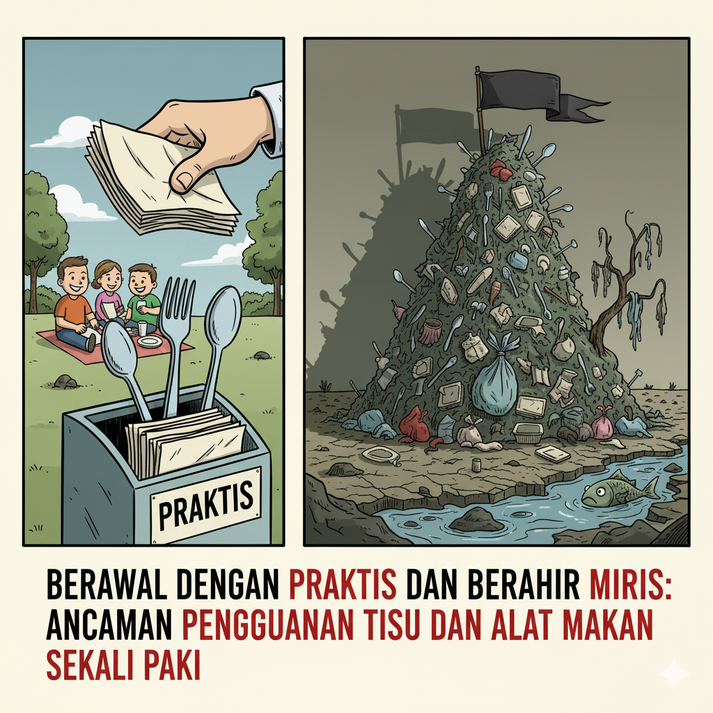 Berawal Dengan Praktis dan Berakhir Miris: Ancaman Penggunaan Tisu dan Alat Makan Sekali Pakai
