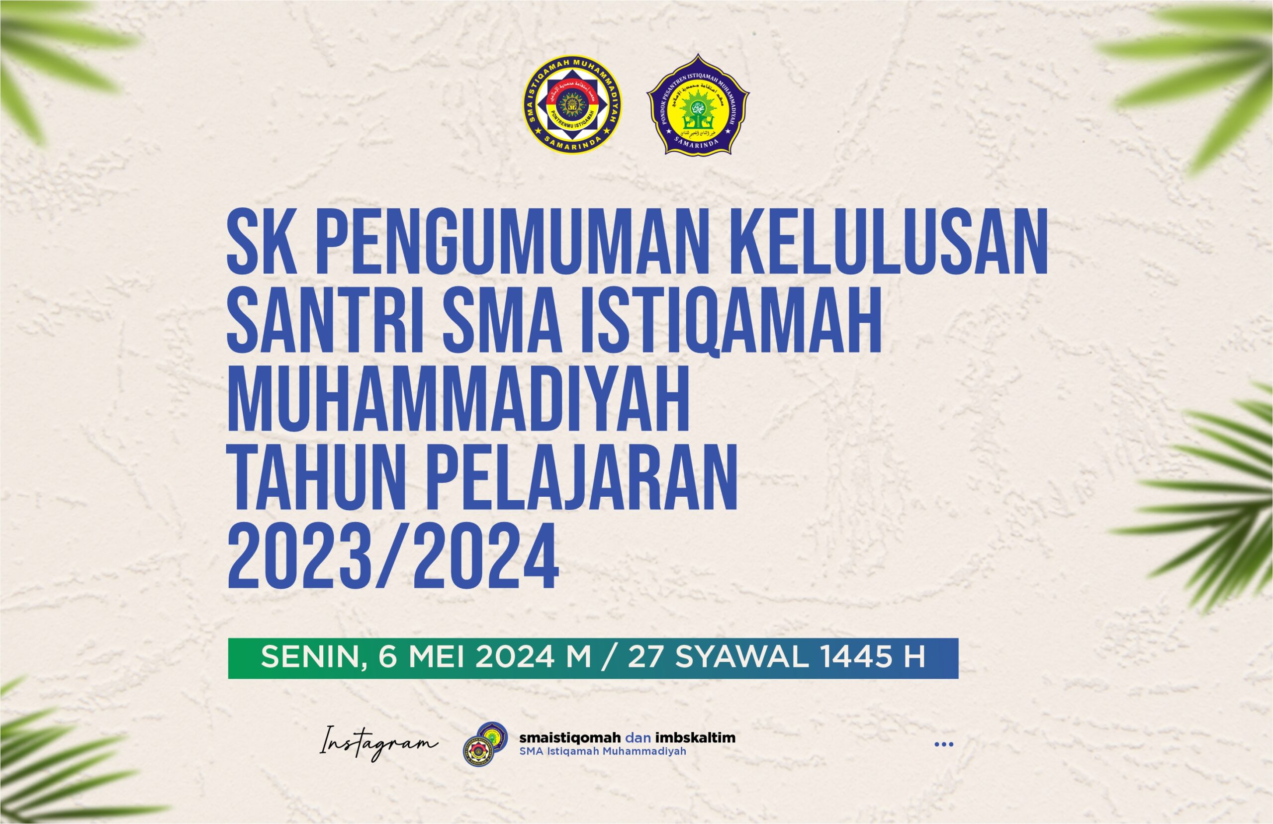 SK Pengumuman Kelulusan Santri SMAIM 2024